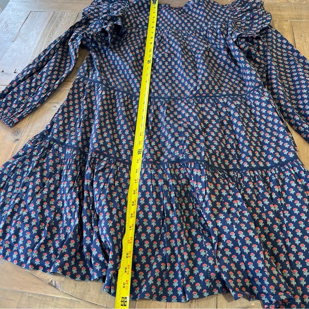 Pink Chicken Kalari Double Ruffle Dress Medium Navy Carnation New Prairiecore - Picture 9 of 10
